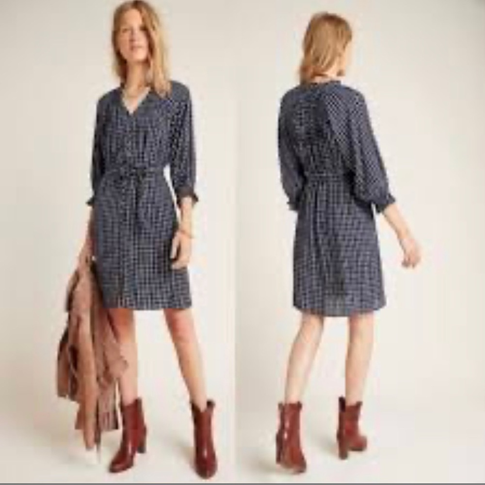 Maeve by Anthropologie Sara Smocked Shirtdress. EUC